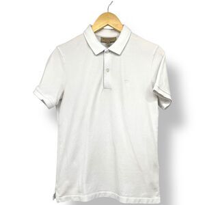 Men's Burberry Polo Shirt Casual Pullover White Eddie Size S